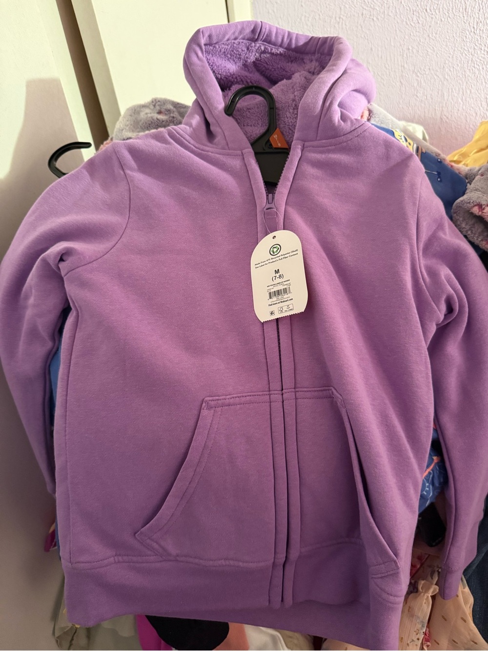 wonder nation Lavender Hooded Zip-Up Sweatshirt
